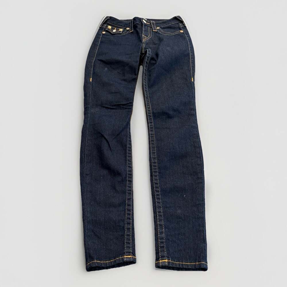 True Religion Womens Dark Blue High Rise Legging Jeans Size 26 Made In USA